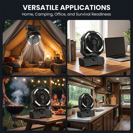 Portable Fan with LED Light, Rechargeable Outdoor Fan for Camping Tent and RV – image 10