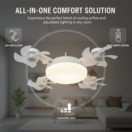 Ceiling Fan Light Bulb with Remote Control, Socket Fan Light, Ceiling Fan Lamp, LED Light Bulb for Bedroom and – image 10