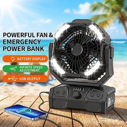 Portable Fan with LED Light, Battery Powered Fan with Power Bank – image 11