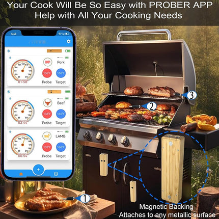 Wireless Meat Thermometer with 2 Probes, Bluetooth Cooking Thermometer with App – image 6